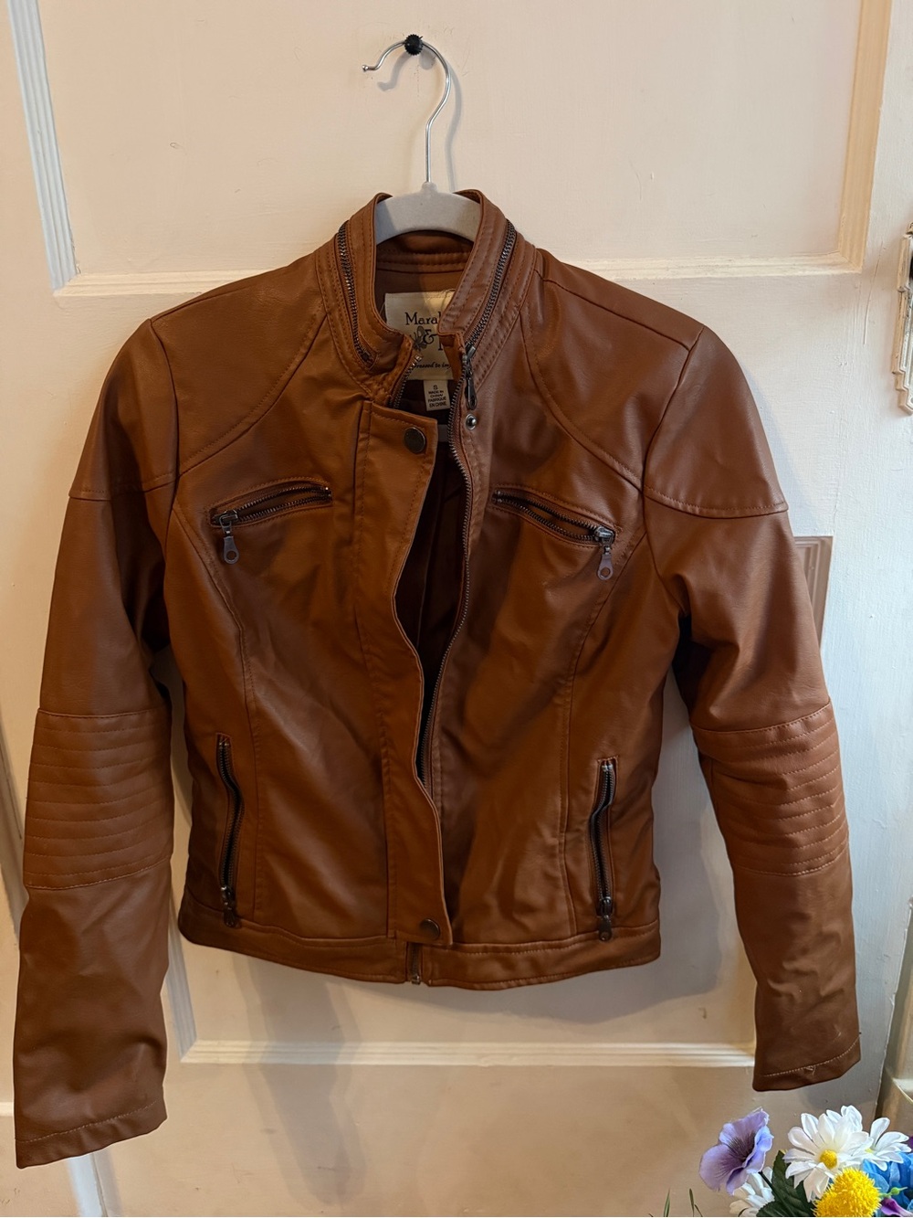 Maralyn $ Me Brown Leather Jacket
